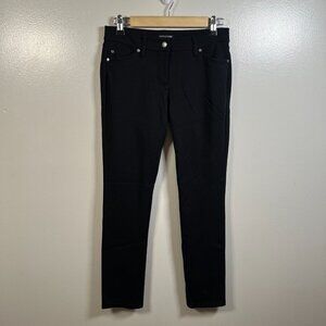 Eileen Fisher Pants Size 6 Petite Black Stretch Straight Leg Work Travel Minimal